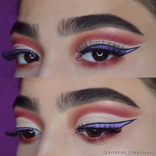 Os olhos mais marcados tamb?m combinam com essa trend e deixam uma pegada mais intensa no look (Foto: Instagram @dahliacreates)